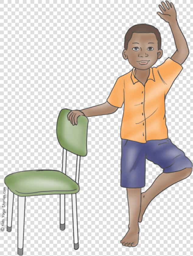 5 Winter Yoga Poses Using A Chair   Tree Pose Kids  HD Png DownloadTransparent PNG