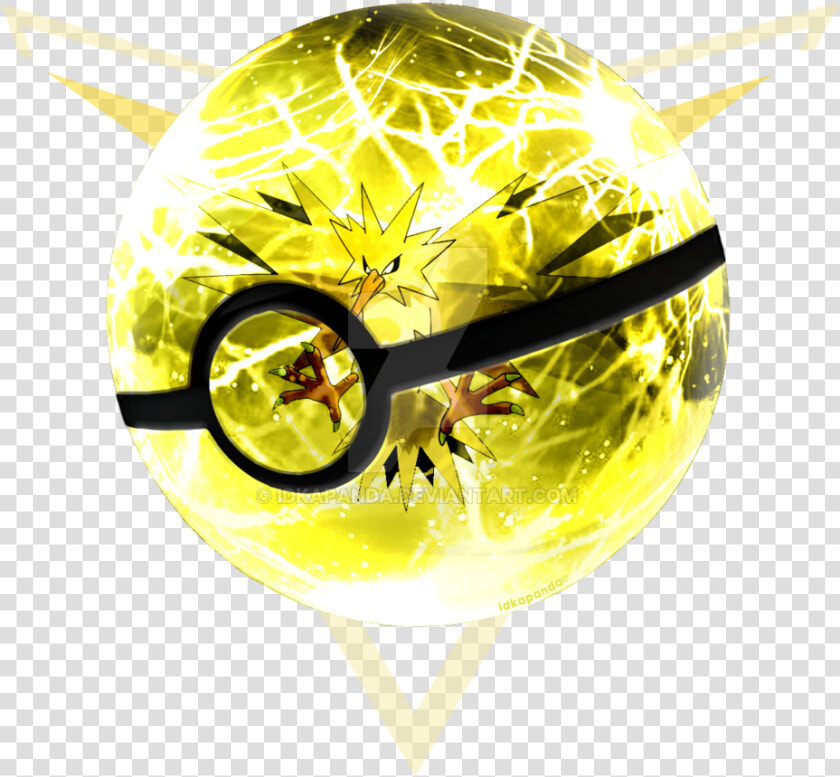 Team Instinct From Pokemon Go By Idkapanda   Zapdos Pokeball  HD Png DownloadTransparent PNG