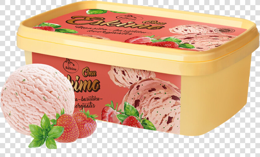 Onu Eskimo Strawberry And Basil Dairy Ice Cream   Gelato  HD Png DownloadTransparent PNG