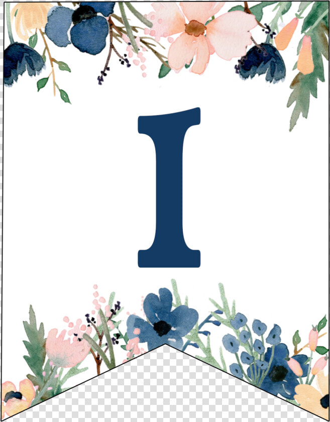 Blue  amp  Pink Floral Banner Letters Free Printable   Letter H Banner Design  HD Png DownloadTransparent PNG