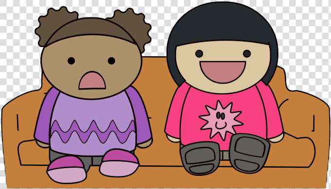 Free Two Kids Watching Tv Clip Art   Girl Watching Tv Clipart Png  Transparent PngTransparent PNG