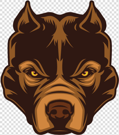 Clip Art Printed Vinyl Angry Head   Angry Pitbull Dog Cartoon  HD Png DownloadTransparent PNG