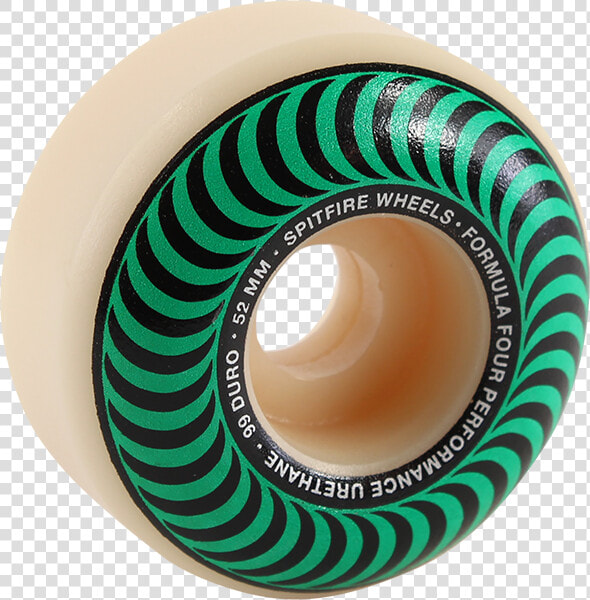 Spitfire F4 99a Classic Swirl 52mm White W green   Spitfire Wheels Classics 50mm  HD Png DownloadTransparent PNG