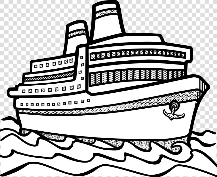 Ship Clipart Outline   Ship Clipart Black And White  HD Png DownloadTransparent PNG