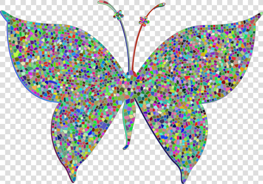 Prismatic Colorful Tiled Butterfly Clip Arts   Big Colorful Butterflies  HD Png DownloadTransparent PNG