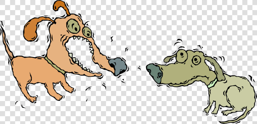 Vector Illustration Of Angry Dog Barks At Timid Dog  HD Png DownloadTransparent PNG