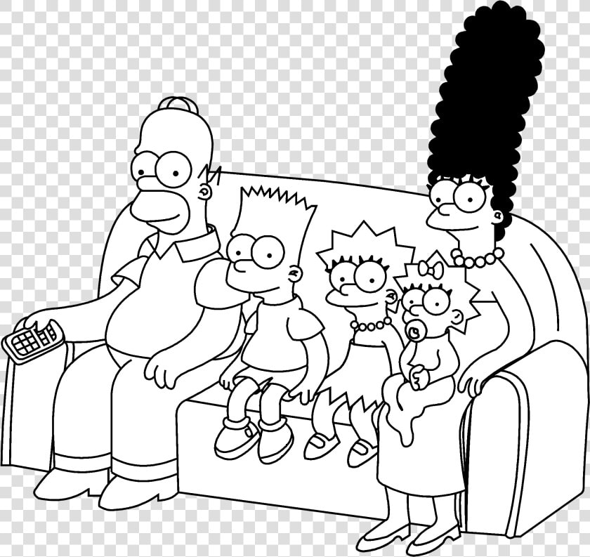 The Simpsons Logo Black And White   Simpsons Black And White  HD Png DownloadTransparent PNG