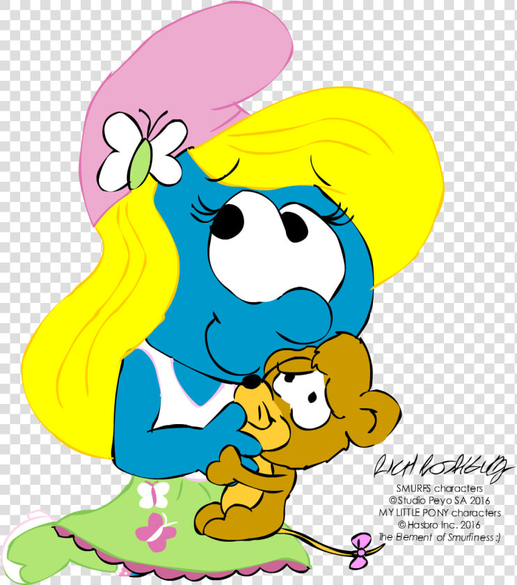 Smurfette Fluttershy   Mlp Eg Smurfs  HD Png DownloadTransparent PNG