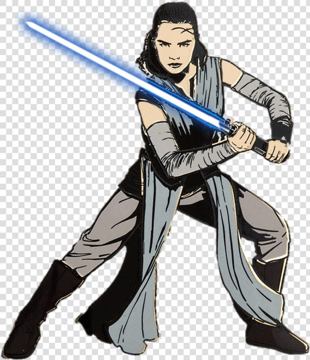 Rey Star Wars Cartoon Last Jedi   Rey Star Wars Cartoon  HD Png DownloadTransparent PNG