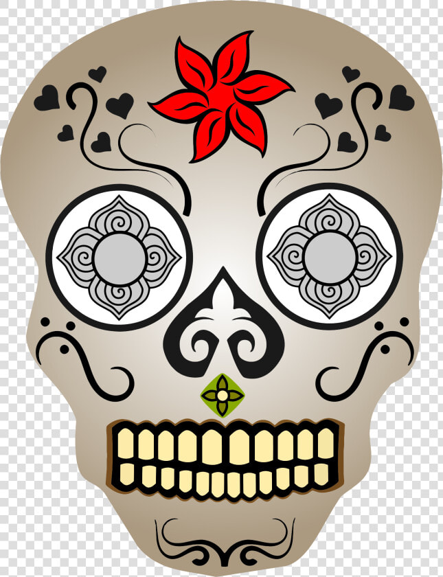 Ornate Skull 2 Clip Arts   Easy Sugar Skull  HD Png DownloadTransparent PNG