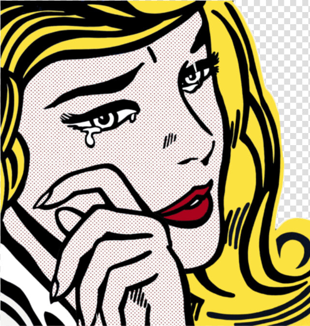  comic  sad  dots   Roy Lichtenstein Crying Girl  HD Png DownloadTransparent PNG