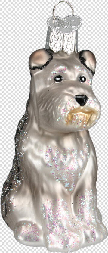 Gray Schnauzer Glass Ornament   Schnauzer Christmas Ornaments  HD Png DownloadTransparent PNG