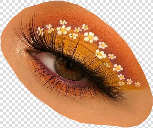  eye  makeup  eyeshadow  flower  cute  aesthetic  pngs   Aesthetic Orange Makeup Png  Transparent PngTransparent PNG