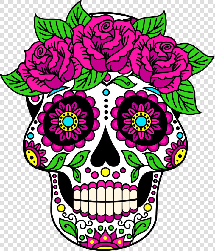 Dead Of The Dead Sugar Skull Clipart   Png Download   Day Of The Dead Skull Png  Transparent PngTransparent PNG