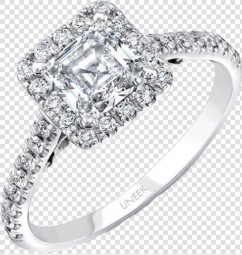 Uneek “fiorire” Princess Cut Diamond Engagement Ring   Princess Cut Square Halo  HD Png DownloadTransparent PNG