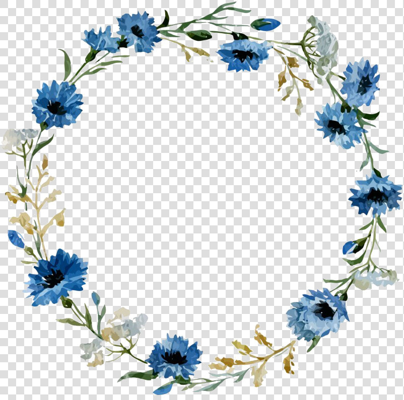 Round Flower Frame   Blue Flower Frame Png  Transparent PngTransparent PNG