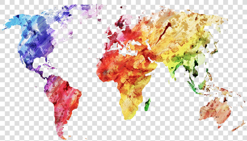 A New Year And A New Home For Moment Sketchers   Colourful World Map  HD Png DownloadTransparent PNG