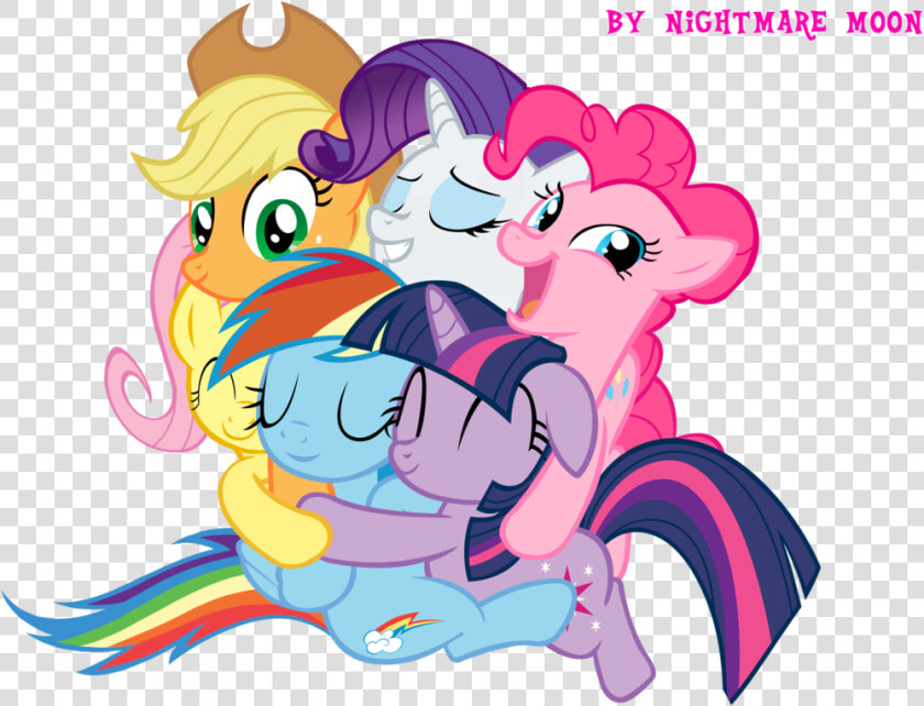 Posted Image   My Little Pony Friendship Is Magic Group Hug  HD Png DownloadTransparent PNG