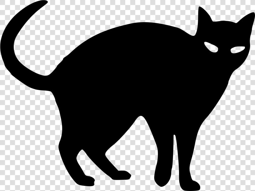 Black Cat Kitten Halloween Clip Art   Black Cat Easy Drawing  HD Png DownloadTransparent PNG