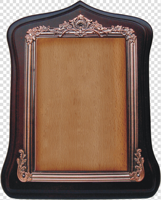 Wooden Plaque With Walnut Finish And Metal Frame   Picture Frame  HD Png DownloadTransparent PNG