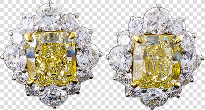 Fancy Light Yellow Diamond Earrings   HD Png DownloadTransparent PNG