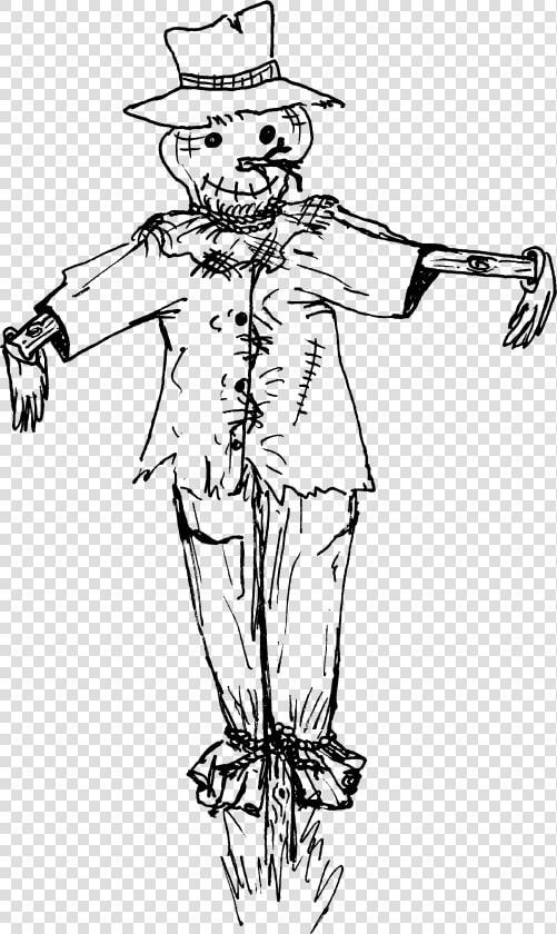 Scarecrow Coloring Pages Printables   Scarecrow Black And White  HD Png DownloadTransparent PNG