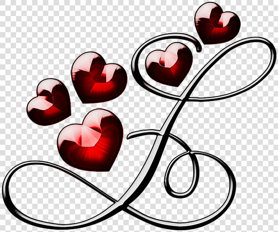 L Letter With Hearts   L Letter Images In Heart  HD Png DownloadTransparent PNG