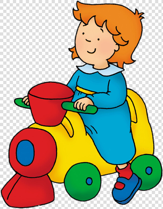 Caillou S Sister Rosie On Toy Train   Connect The Dots For Kids  HD Png DownloadTransparent PNG