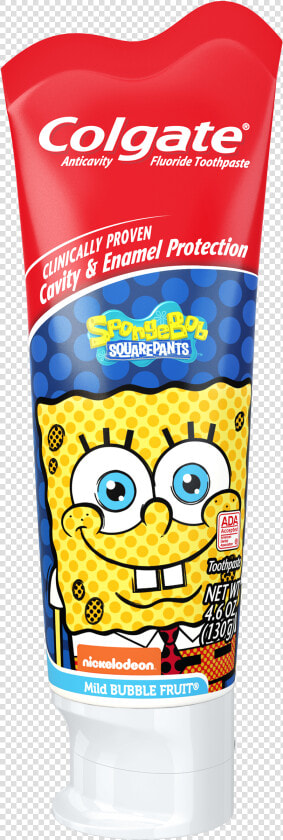 Colgate Spongebob Squarepants Fluoride Toothpaste Mild   Colgate For Kids Spongebob  HD Png DownloadTransparent PNG