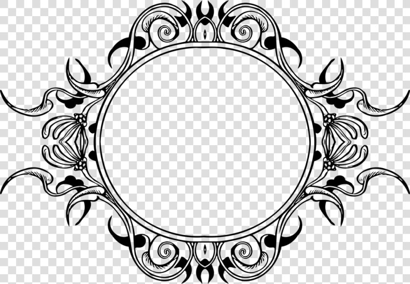 Computer Icons Oval Ornament Drawing Picture Frames   Bingkai Bunga Hitam Putih  HD Png DownloadTransparent PNG