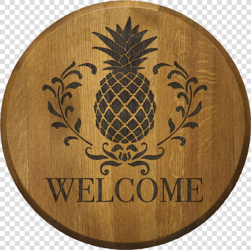 Engraved Barrel Head With A Pineapple And The Word   Pineapple Stencil  HD Png DownloadTransparent PNG