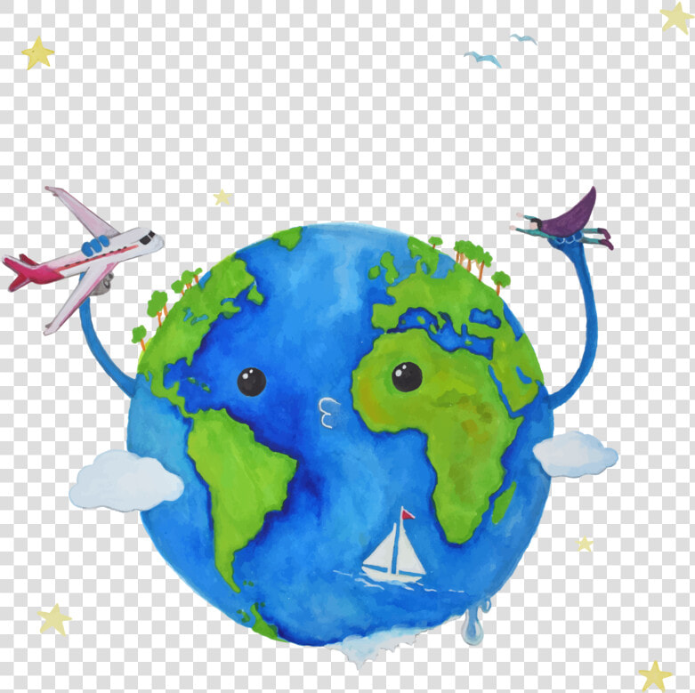 Earth Globe Area Day Cartoon Free Download Png Hq   Aesthetic Cartoon Transparent Background Earth  Png DownloadTransparent PNG