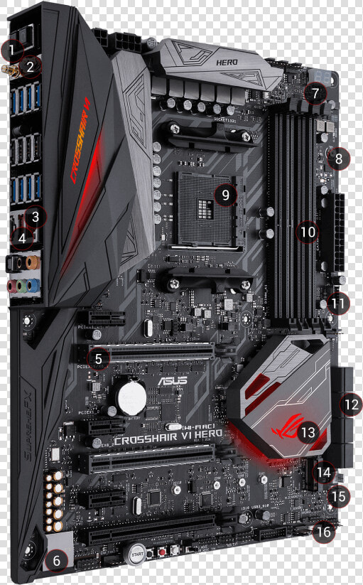 Asus Rog Crosshair Vi Hero Wi Fi Ac  HD Png DownloadTransparent PNG