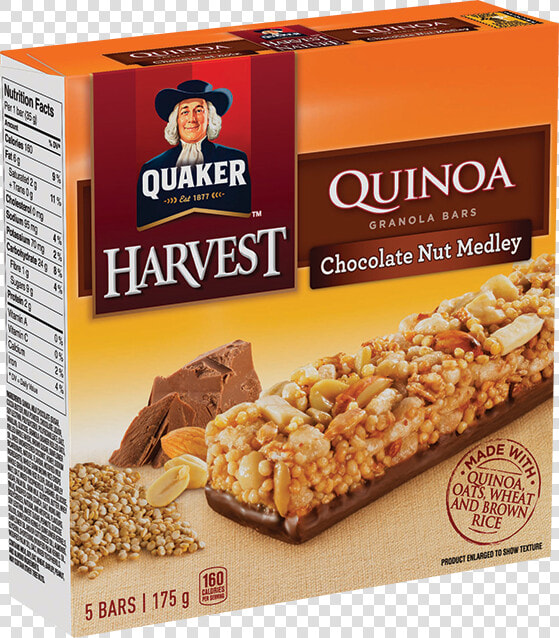 Quaker® Harvest Quinoa Chocolate Nut Medley Granola   Quaker Harvest Granola Bars  HD Png DownloadTransparent PNG