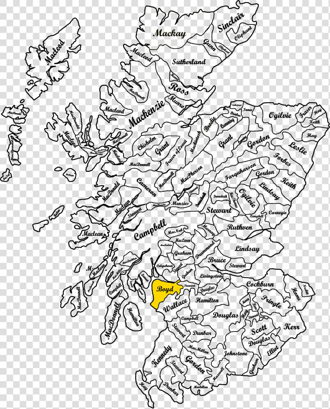 Clan Boyd Scottish Map   Scottish Clan  HD Png DownloadTransparent PNG