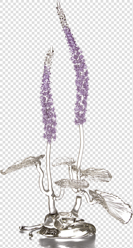 Authentic Hotblown Glass Sculpture Lavender Galax   Fernleaf Lavender  HD Png DownloadTransparent PNG