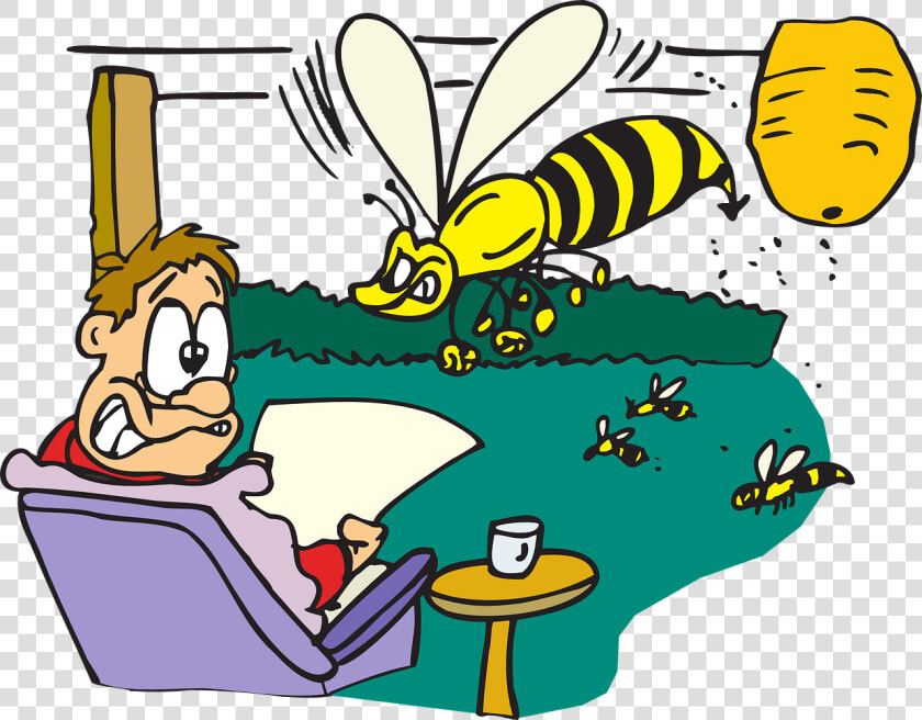 Man Scared Bees Flying Garden Human Person Adult   Man Scared Of Bee  HD Png DownloadTransparent PNG