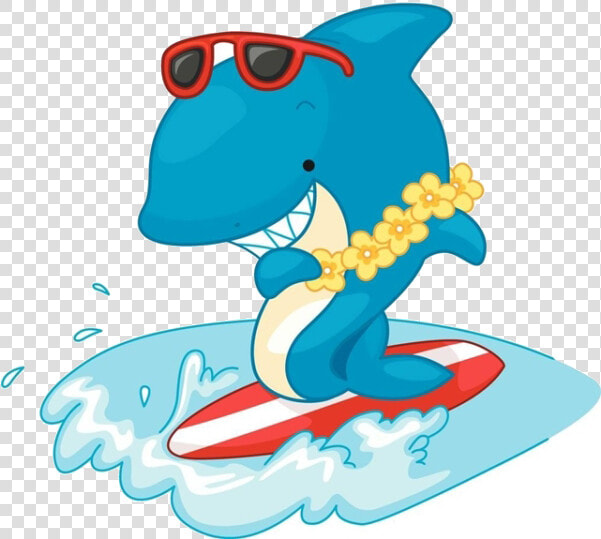 Clipart Shark Surfer   Shark Surfing Clipart  HD Png DownloadTransparent PNG