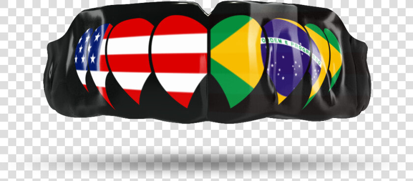 America Brazil Fangs Class   Mouth Guard Two Flags  HD Png DownloadTransparent PNG