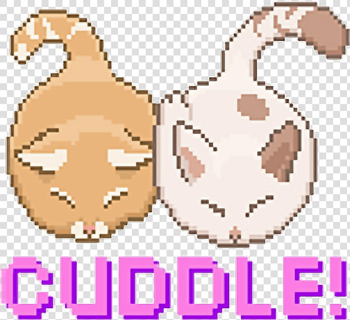  cuddle  cats  cat  kawaii  cute  pixel  pixels  pixelize   Kawaii Cuddle  HD Png DownloadTransparent PNG