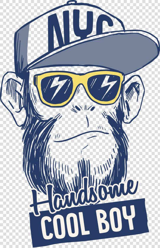 Sketch Monkey T shirt Gorilla Logo Lovely Clipart   Cool Boy Monkey  HD Png DownloadTransparent PNG