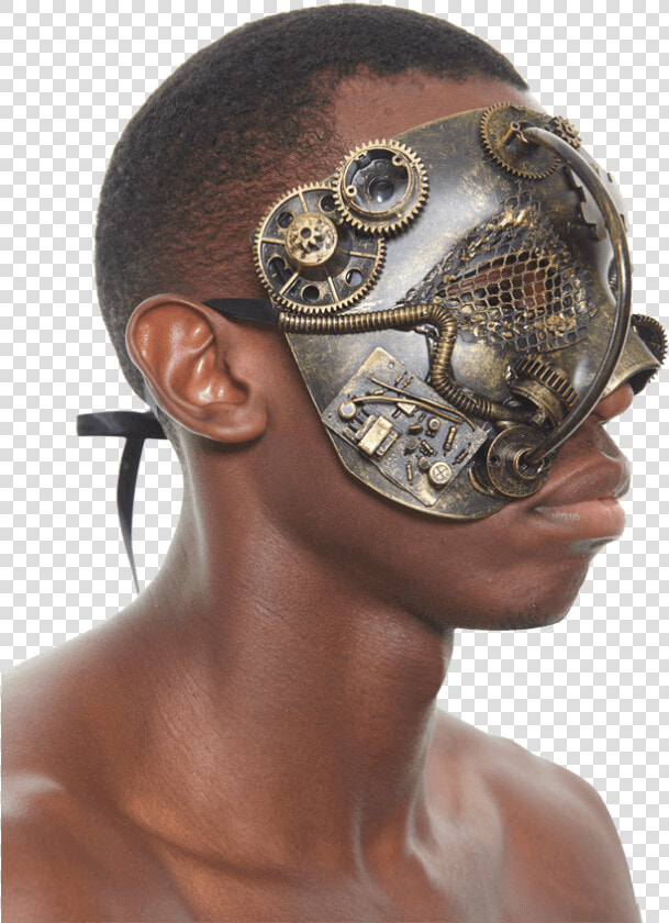 Gold Steampunk Terminator Mask   Bronze Sculpture  HD Png DownloadTransparent PNG