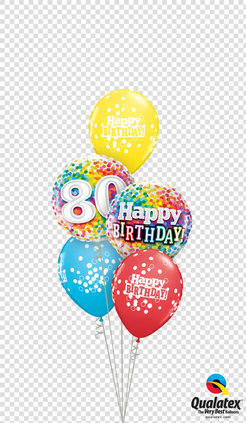 80th Bday Confetti Dots Classic At London Helium Balloons   Get Well Soon Png  Transparent PngTransparent PNG