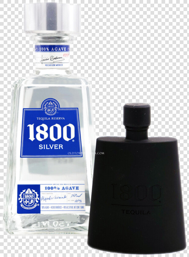 1800 Silver Tequila Soft Touch Flask Gift Set   1800 Tequila  HD Png DownloadTransparent PNG