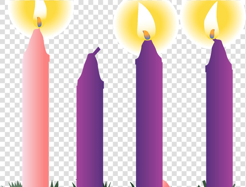 Two Advent Candles Lit   Png Download   Advent Wreath Transparent Background  Png DownloadTransparent PNG