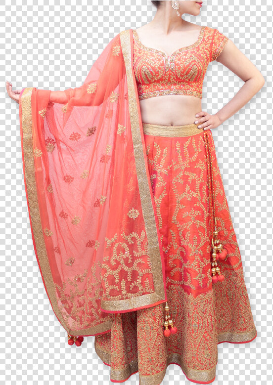 Styles Closet Orange Bridal Lehenga   Photo Shoot  HD Png DownloadTransparent PNG