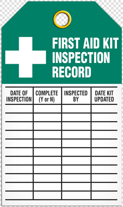 First Aid Kit Inspection Tag  HD Png DownloadTransparent PNG