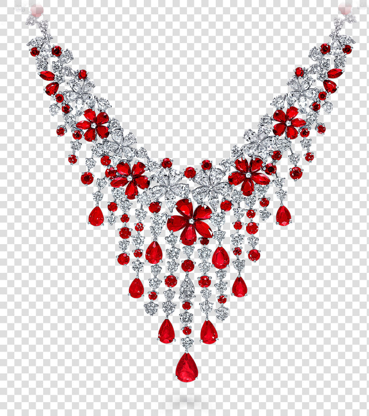 Transparent Red Diamond Png   Graff Ruby Diamond Necklace  Png DownloadTransparent PNG