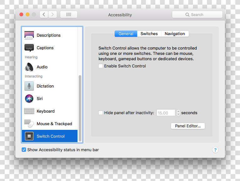 Switch Control   Switch Control Panel Mac  HD Png DownloadTransparent PNG