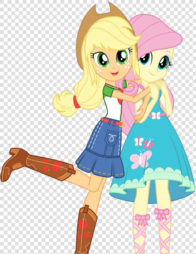 Clothes Equestria Girls   My Little Pony Applejack And Fluttershy  HD Png DownloadTransparent PNG